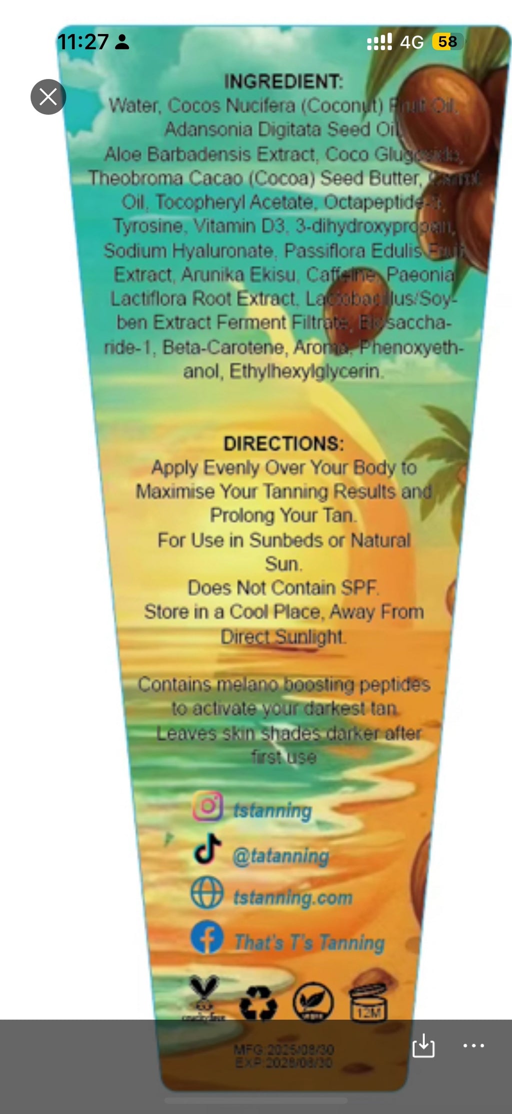 CocoGlow Creamy Coconut 200ml bottle