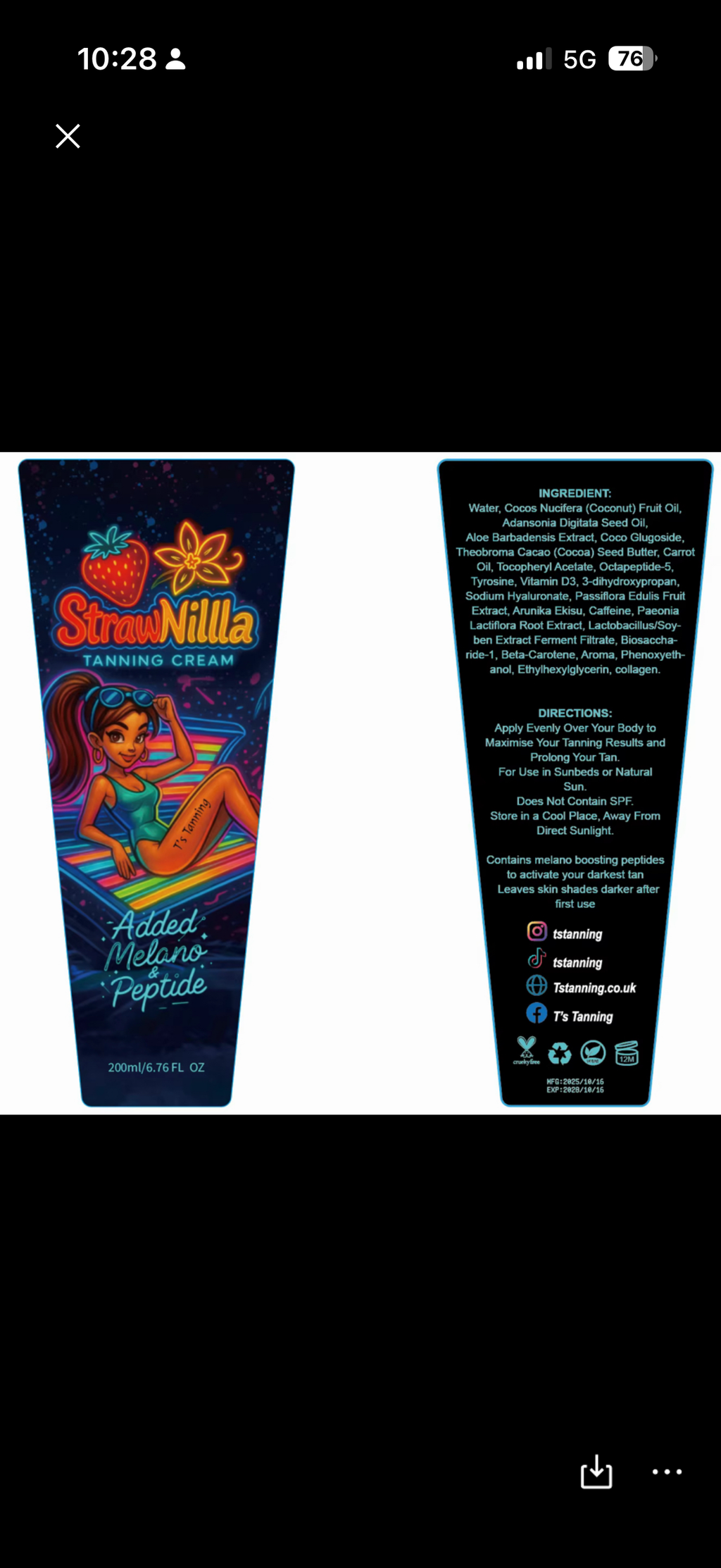 🍓StrawNilla Tanning Cream🍓